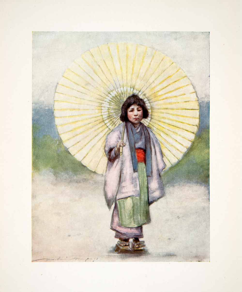 1905 Color Print Mortimer Menpes Oriental Art Japanese Child Paper XGIC2