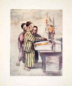 1905 Color Print Mortimer Menpes Oriental Art Japanese Children Playtime XGIC2