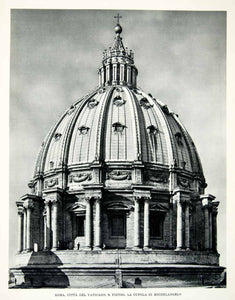 1952 Rotogravure Rome Italy St. Peter's Basilica Vatican City Dome XGIC3