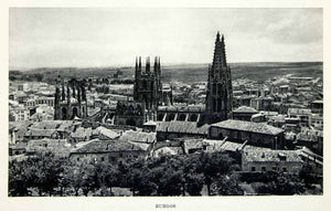1952 Rotogravure Spain Burgos City Skyline Cathedral Gothic Architecture XGIC3