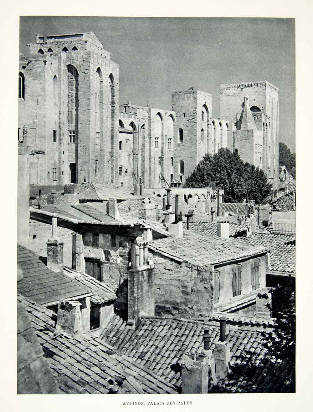 1952 Rotogravure Avignon France Palais Des Papes Medieval Gothic XGIC3