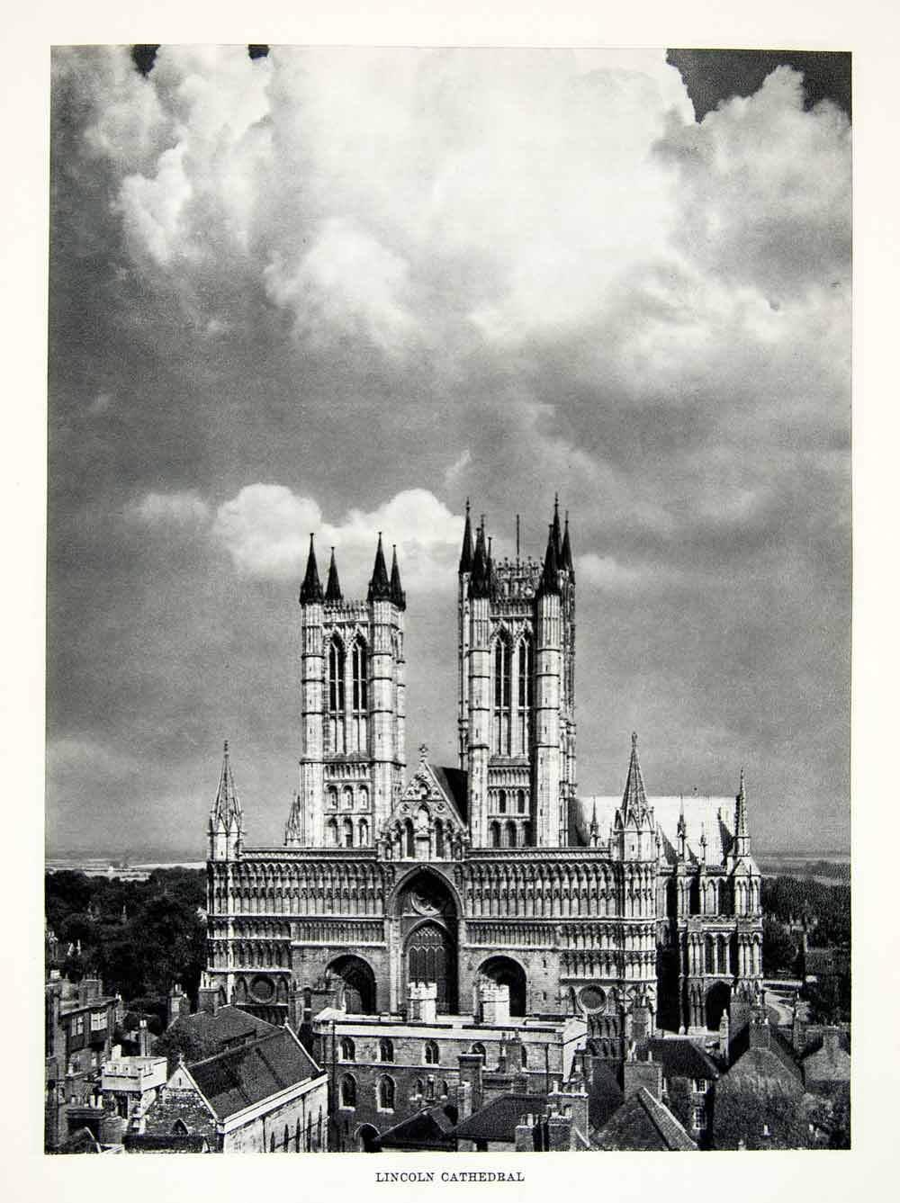 1952 Rotogravure Lincoln Cathedral England Architecture Anglican Gothic XGIC3
