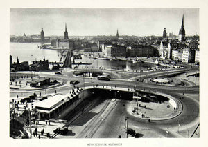 1952 Rotogravure Stockholm Sweden Slussen Highway Traffic City Metropolis XGIC3