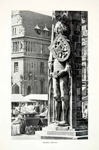 1952 Rotogravure Bremen Roland Statue Germany Knight Medieval Paladin XGIC3