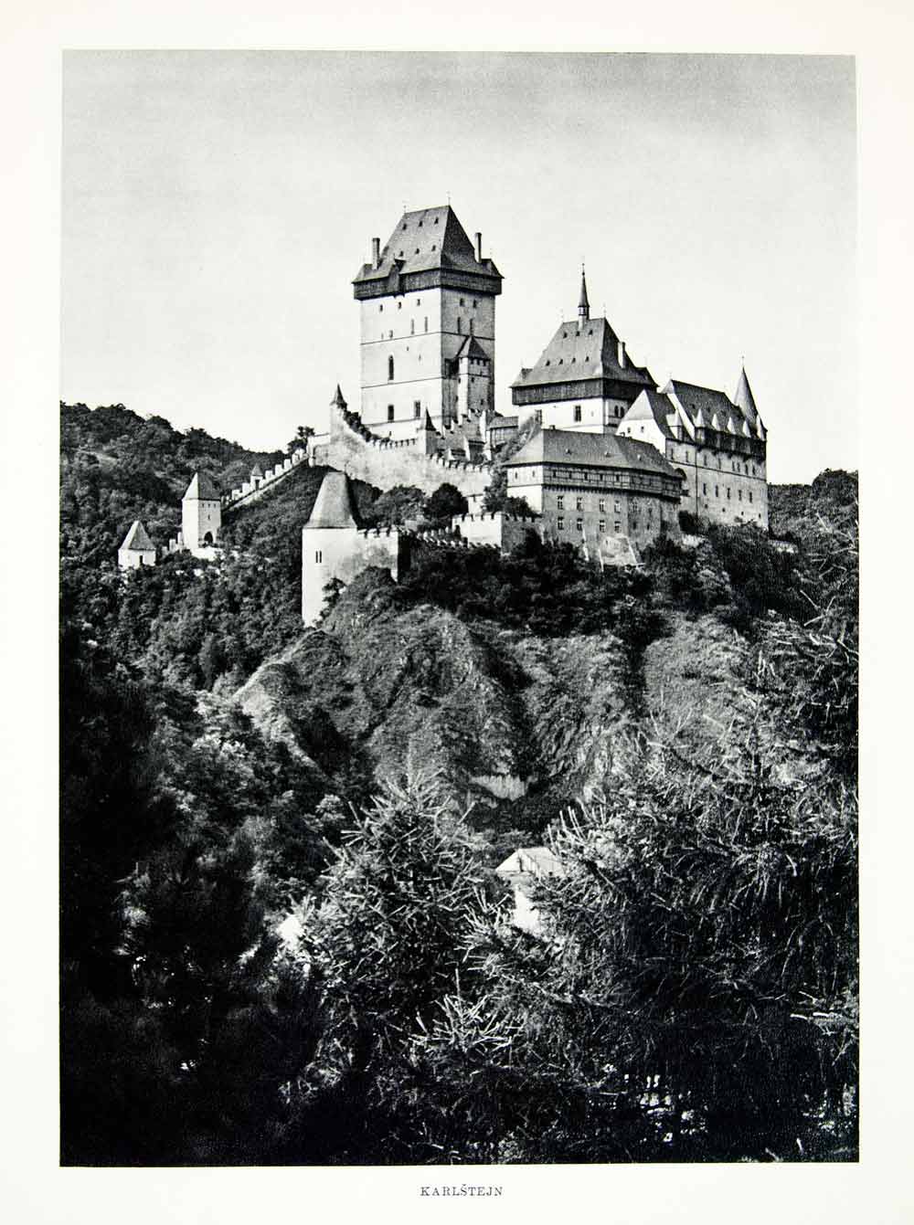 1952 Rotogravure Karlstejn Castle Gothic Architecture Czech Republic XGIC3