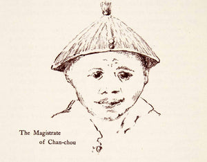 1949 Photolithograph Portrait Magistrate Chan-chou Village China Officer XGIC4