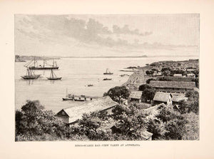 1890 Wood Engraving (Photoxylograph) Landscape Diego Suarez Bay Antsirana XGIC9