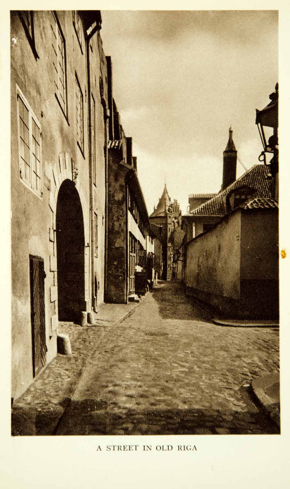 1938 Photogravure Street Riga Latvia Europe Cityscape Neighborhood Quarter XGID2