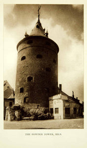 1938 Photogravure Powder Tower Riga Latvia Europe Castle Fortress XGID2