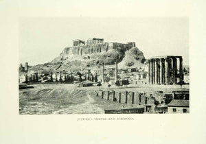 1909 Print Temple Columns Olympian Zeus Acropolis Athens Greece XGID3