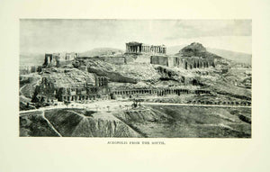 1909 Print Acropolis Athens Greece Parthenon Propylaia Erechtheion XGID3