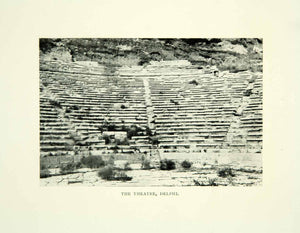 1909 Print Greek Theater Delphi Greece Europe Archaeology Ruins Classical XGID3