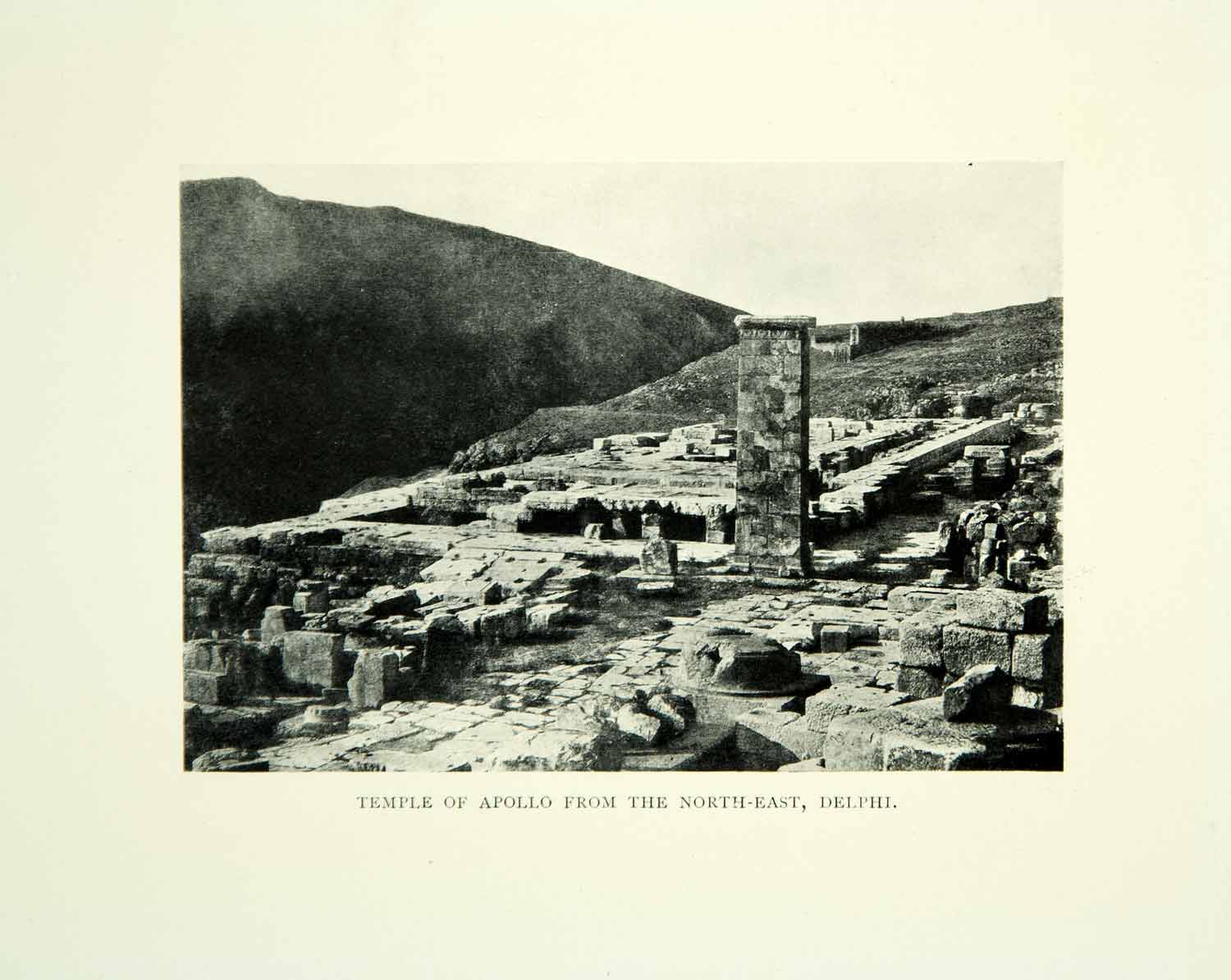 1909 Print Temple Apollo Delphi Greece Europe Archaeology Doric XGID3