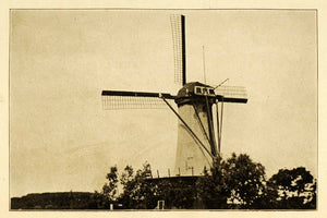 1911 Print Delft Holland Antique Windmill Architecture Historic Image XGJ3