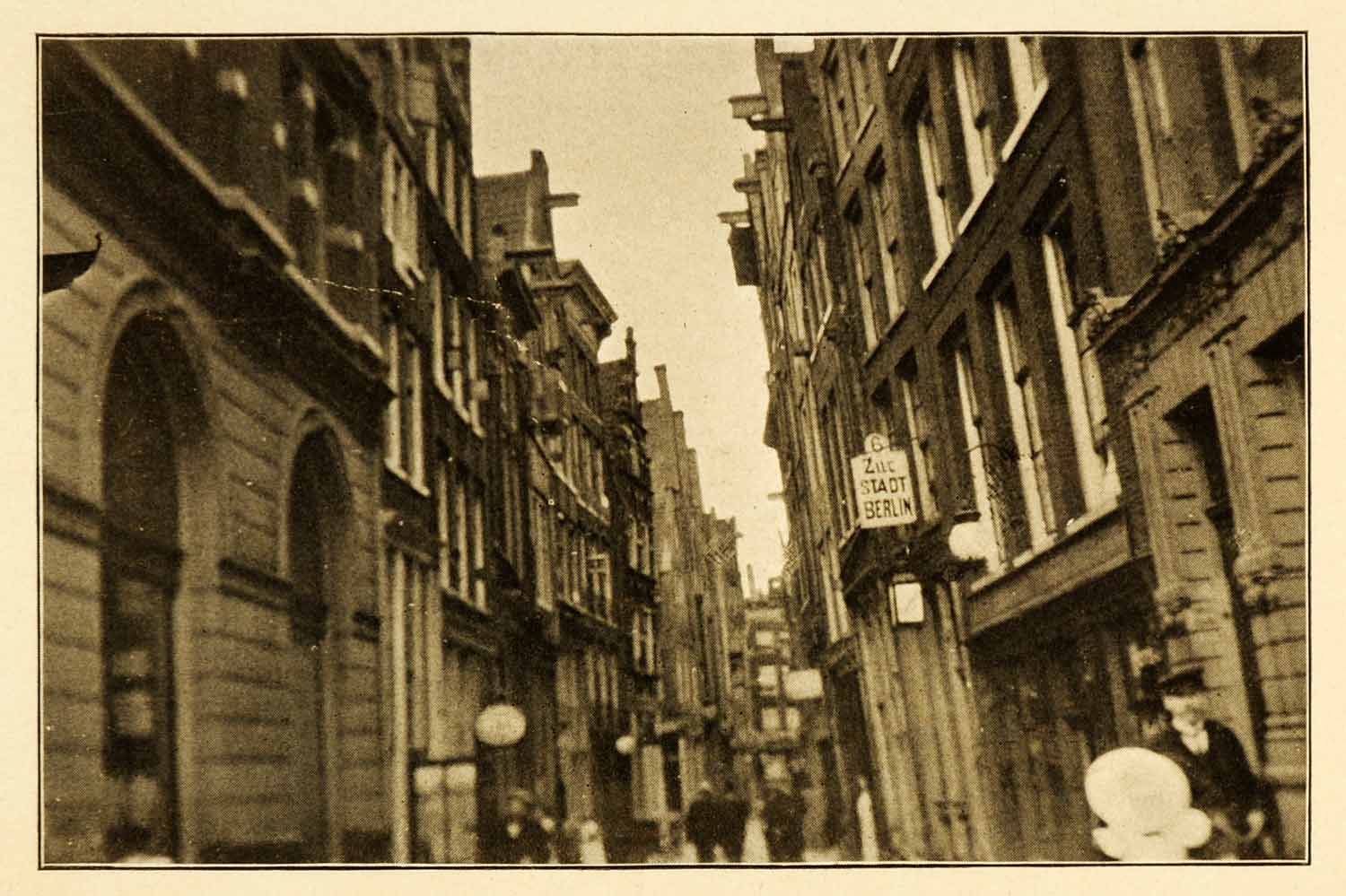 1911 Print Amsterdam Holland Netherlands Architecture Cityscape Streetscape XGJ3