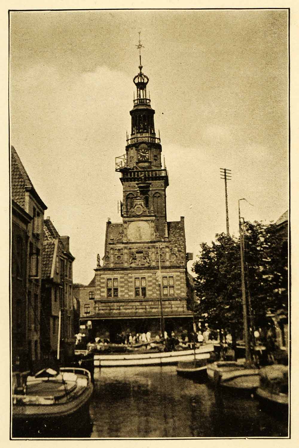 1911 Print Alkmaar Weigh House Waterfront Architecture Holland Historic XGJ3