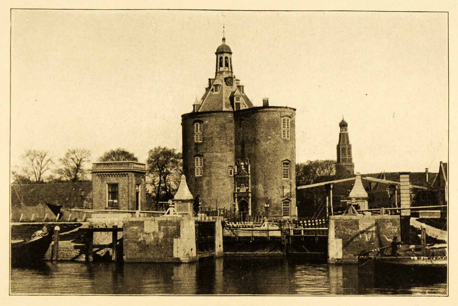 1911 Print Drommedaris Bell Tower Enkhuizen Holland Architecture Historic XGJ3