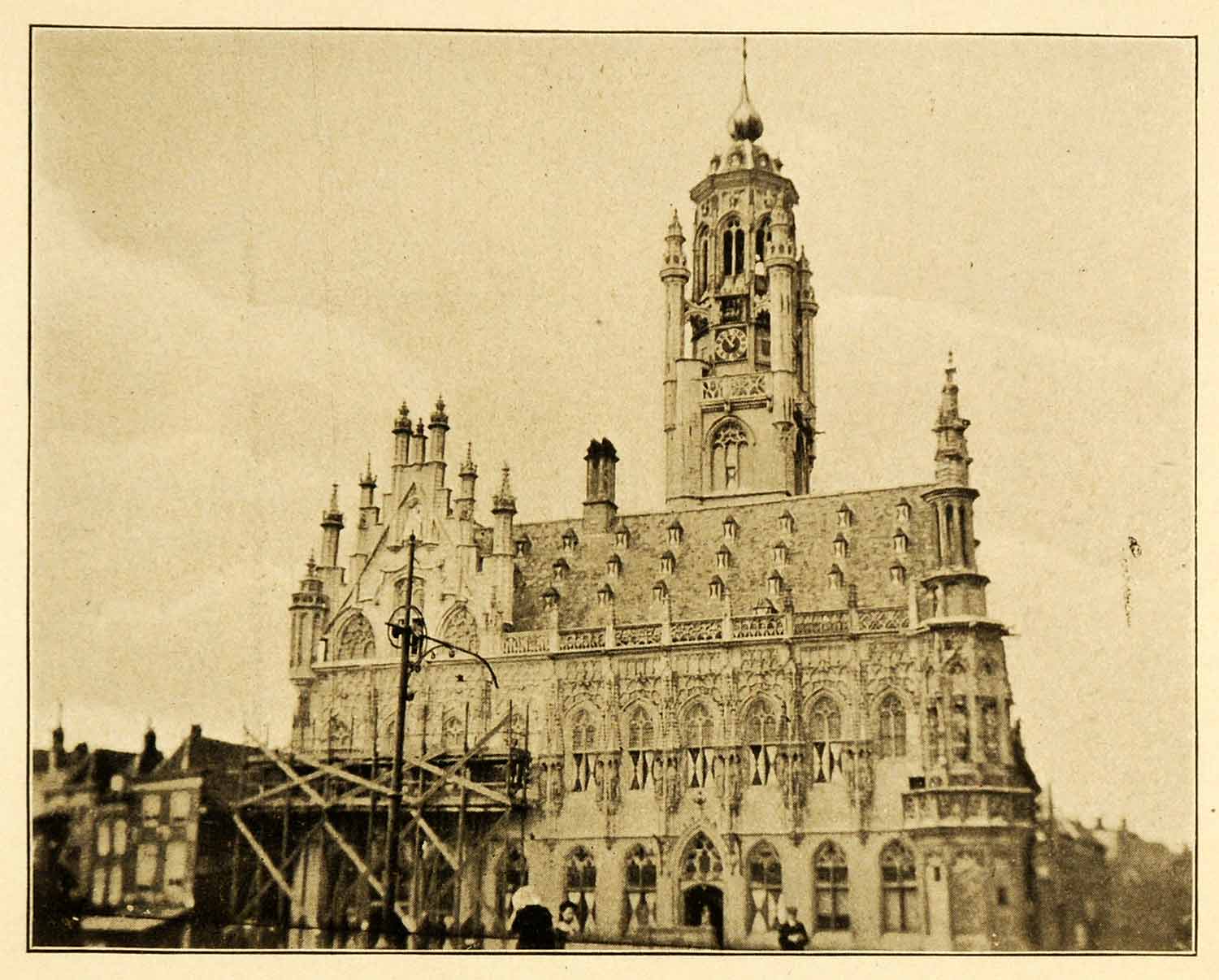 1911 Print Middleburg Holland City Town Hall Ornate Architecture Historic XGJ3