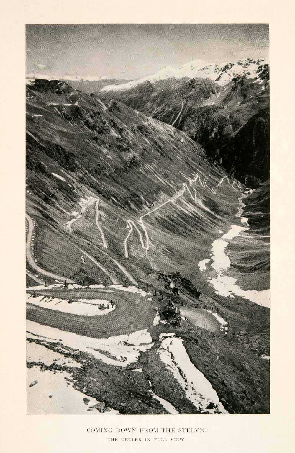 1925 Halftone Print Italy Mountain Stelvio Pass Alps South Tyrol Sondrio XGJA2