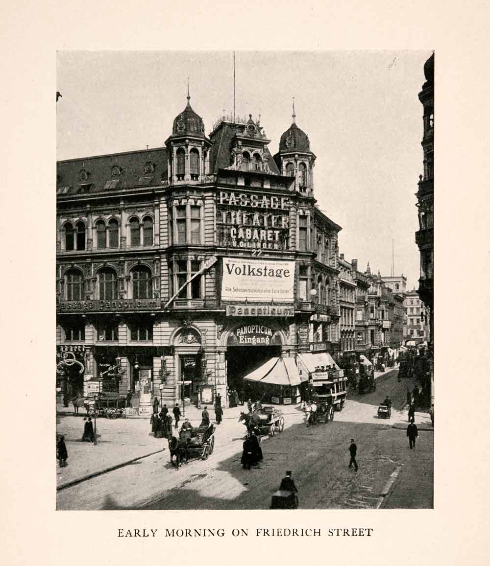 1910 Halftone Print Friedrich Street Passage Theater Cabaret Berlin XGJA4