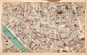 1908 Lithograph Map Plan Corso Vittorio Emanuele Tiber River Piazza XGJA5