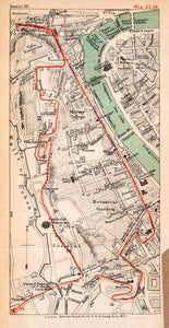 1908 Lithograph Map Rome Botanical Garden Tiber River Prison Villa XGJA5