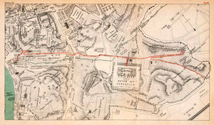 1908 Lithograph Map Plan Bath Caracalla Mons Aventinus Rome Celiolus Vigna XGJA5