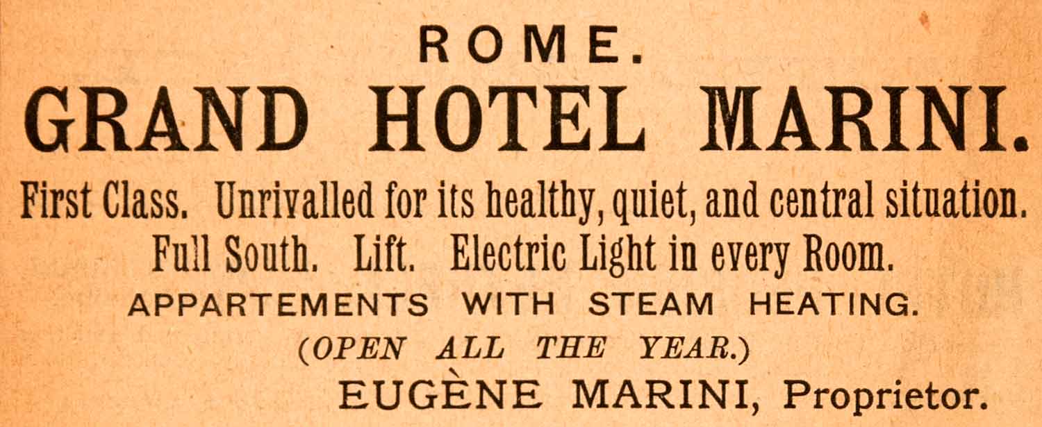 1908 Ad Rome Grand Hotel Marini Italy Eugene First Class Apartments XGJA5