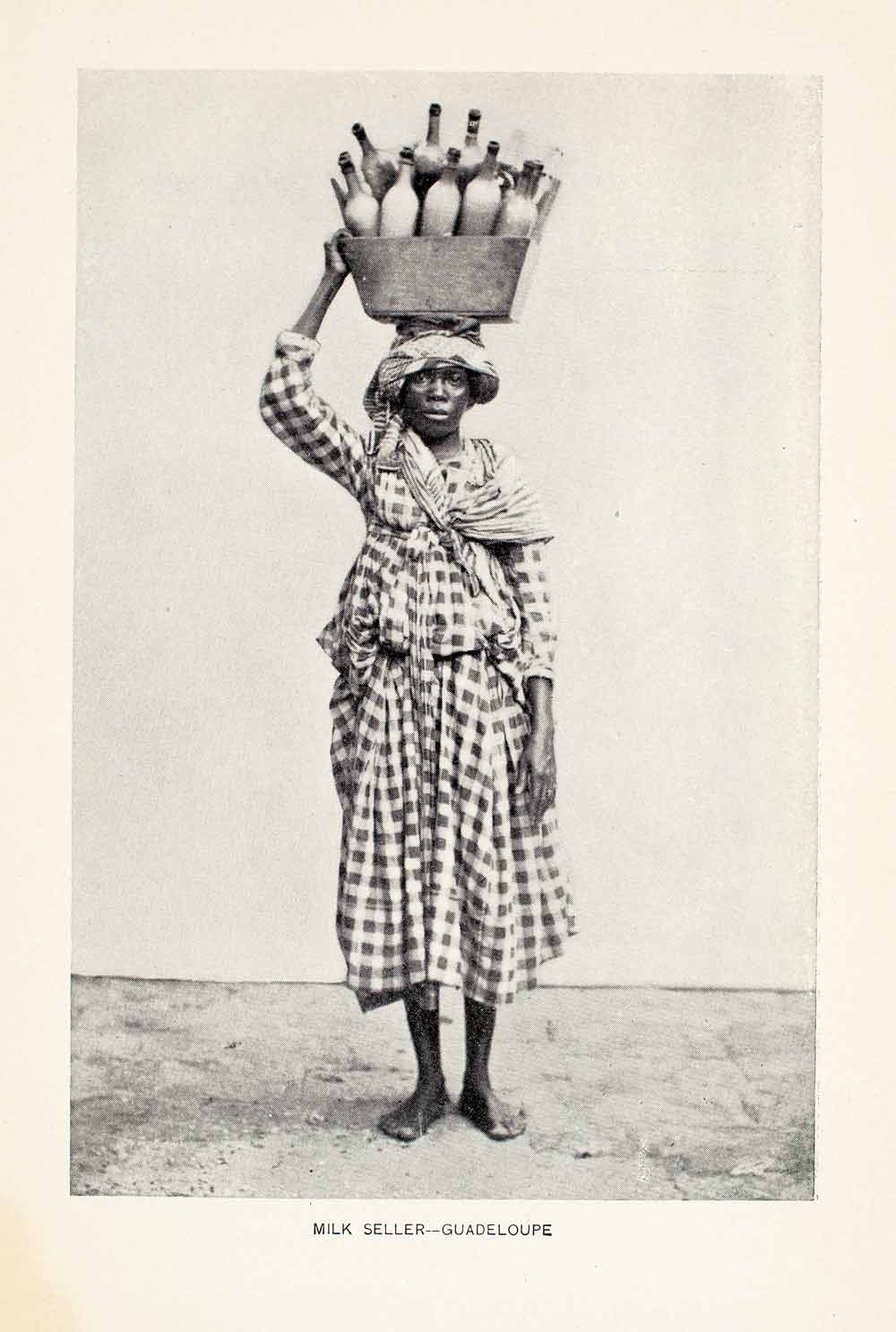 1903 Print Milk Seller Caribbean Woman Island Guadeloupe Bottles Leeward XGJA6