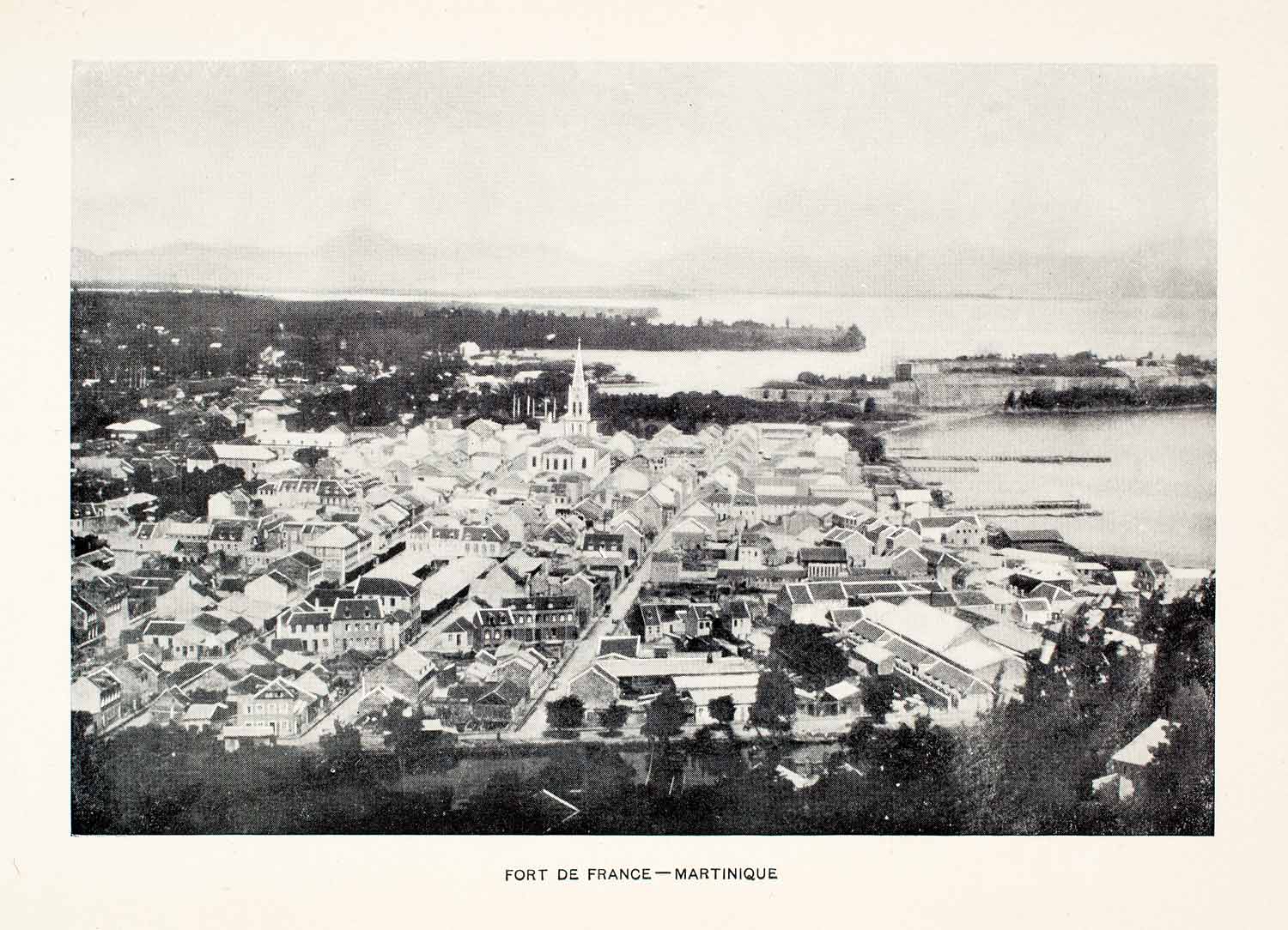 1903 Print Martinique Fort De France Caribbean Sea Saint Louis Cathedral XGJA6