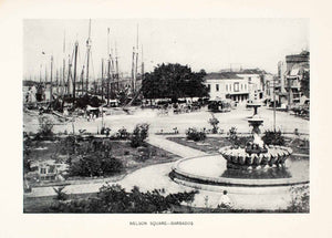 1903 Print National Heroes Trafalgar Nelson Square Bridgetown Barbados XGJA6
