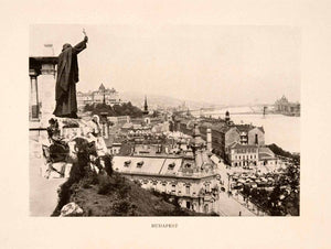 1908 Halftone Print Budapest Hungary Cityscape Historic Image Religious XGJA7
