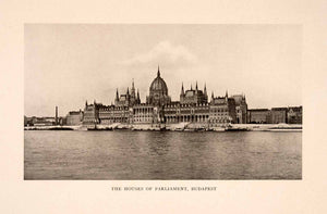 1908 Print House Parliament Budapest Hungary Palace Architecture Historic XGJA7