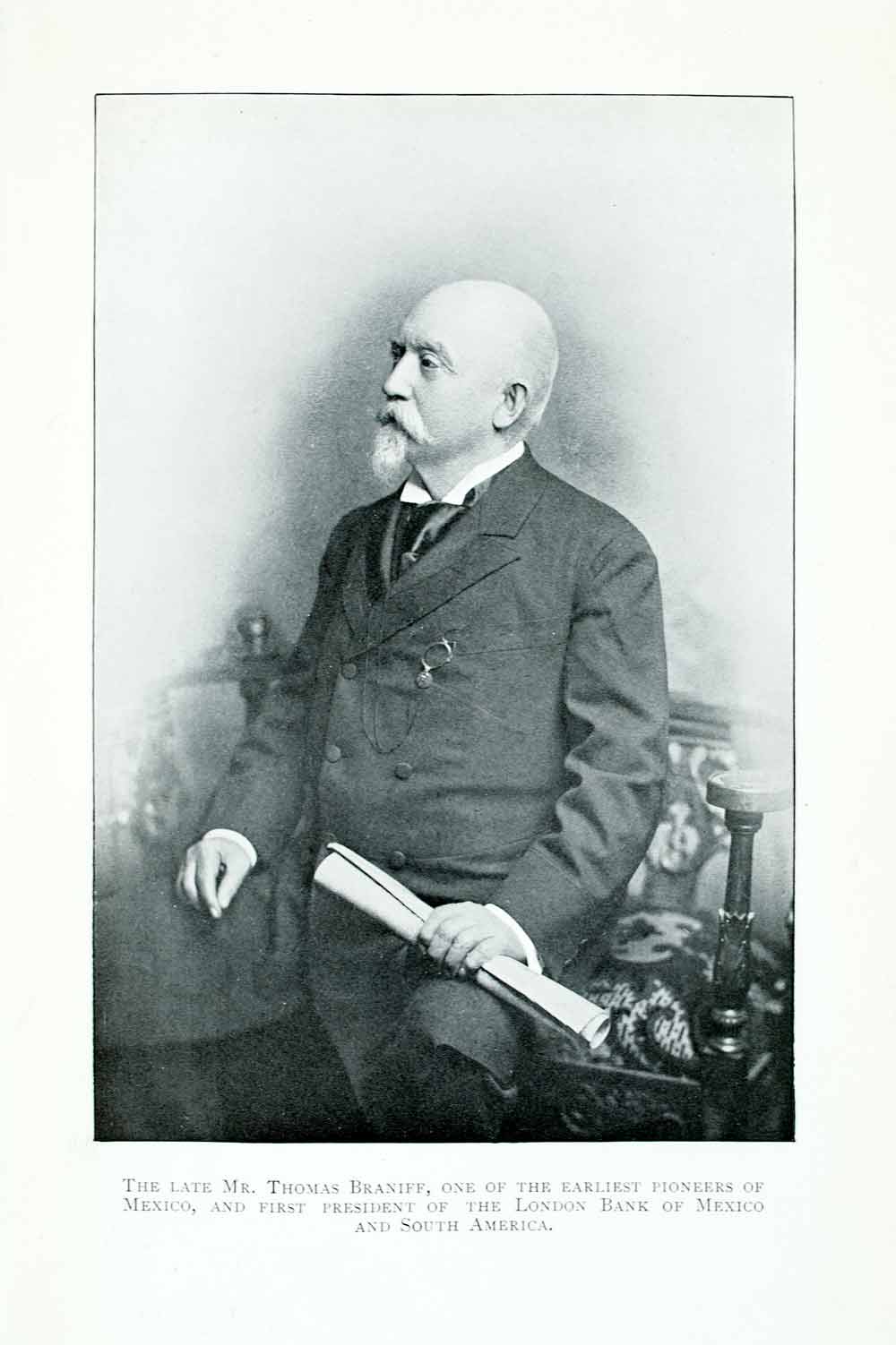 1907 Print Mexico Thomas Baniff Portrait President London Bank South XGJA9