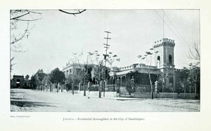 1907 Print Guadalajara Mexico Jalisco Street Buildings Architecture XGJA9