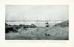 1907 Print Guanajuato Dam Hacienda Jalpa Mexico Oscar Braniff Levee XGJA9