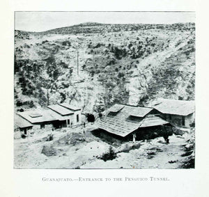 1907 Print Penguico Tunnel Mine Guanajuata Mexico Mining Desert Mountains XGJA9