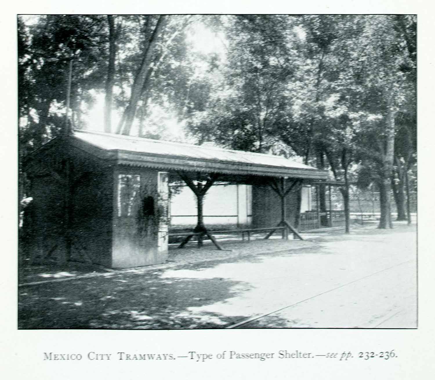 1907 Print Passenger Shelter Station Mexico Tramway Overhang Tram Tracks XGJA9
