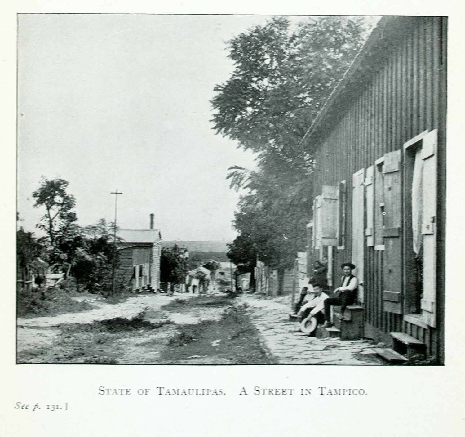 1907 Print Tampico Mexico Street Cityscape Tamaulipas Peasant Homes Houses XGJA9