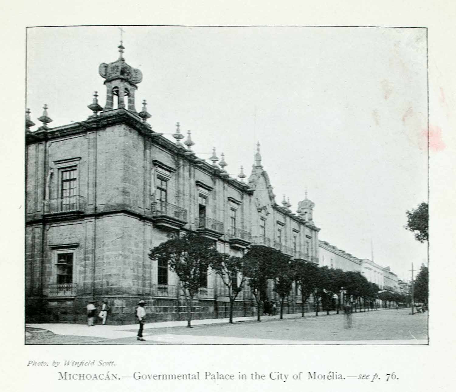1907 Print Michoacan Palace Morelia Mexico Castle Architecture Winfield XGJA9