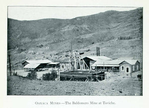 1907 Print Oaxaca Mexico Baldomero Mine Taviche Camp Hillside Landscape XGJA9