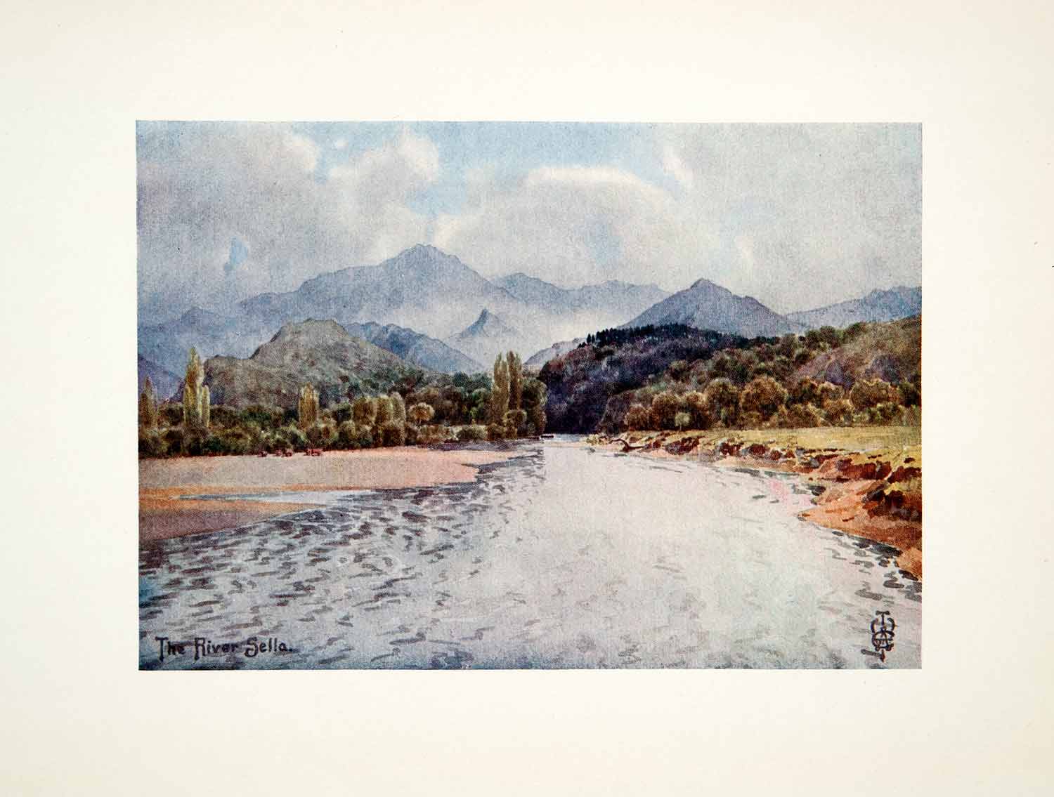1906 Color Print Wigram Sella River Valley Arriondas Asturias Spain XGJB3