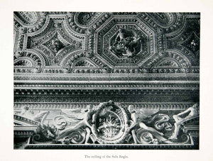 1907 Print Ceiling Sala Regia Italy History Architecture Church Sculpture XGJB5