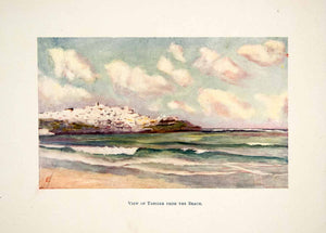 1905 Color Print view Tangier Beach Ocean Morocco North Africa Tenga Tinga XGJB6