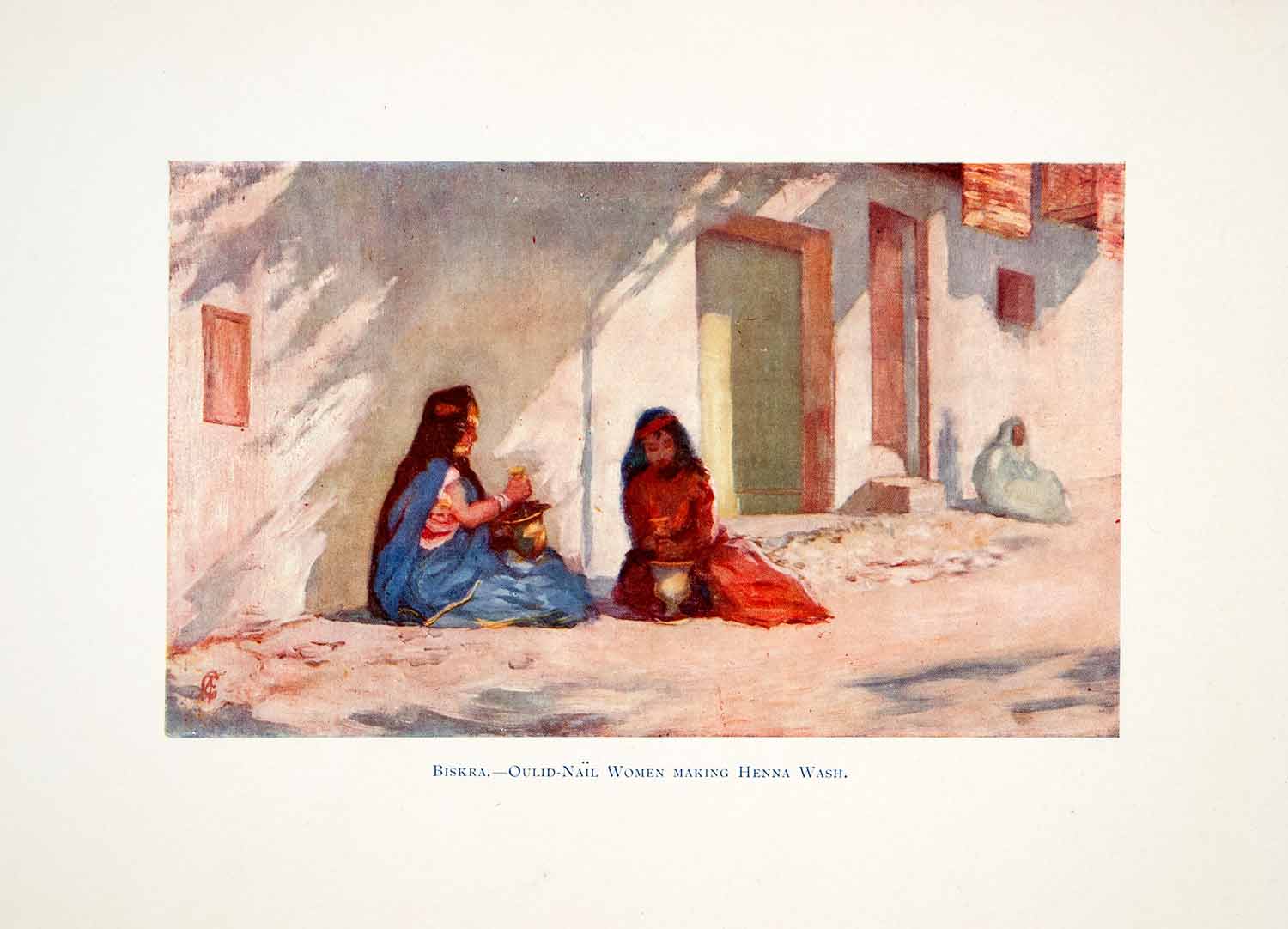 1905 Color Print Biskra Oulid Nail Women Henna Wash Algeria Cityscape XGJB6