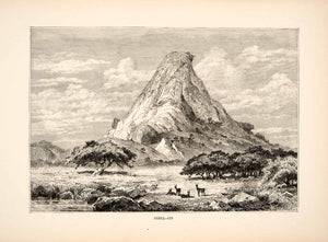 1892 Wood Engraving (Photoxylograph) Mountain Landscape Jabal Ain Lebanon XGJC1