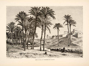 1892 Wood Engraving (Photoxylograph) Bahr Yussef Sefi Canal Faiyum Egypt XGJC1