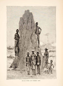 1892 Wood Engraving (Photoxylograph) Bijuga Bissago Islands Nude Termite XGJC1