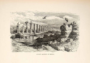 1876 Print Dore Acueducto Milagros Miraculous Aqueduct Roman Ruin Merida XGJC4