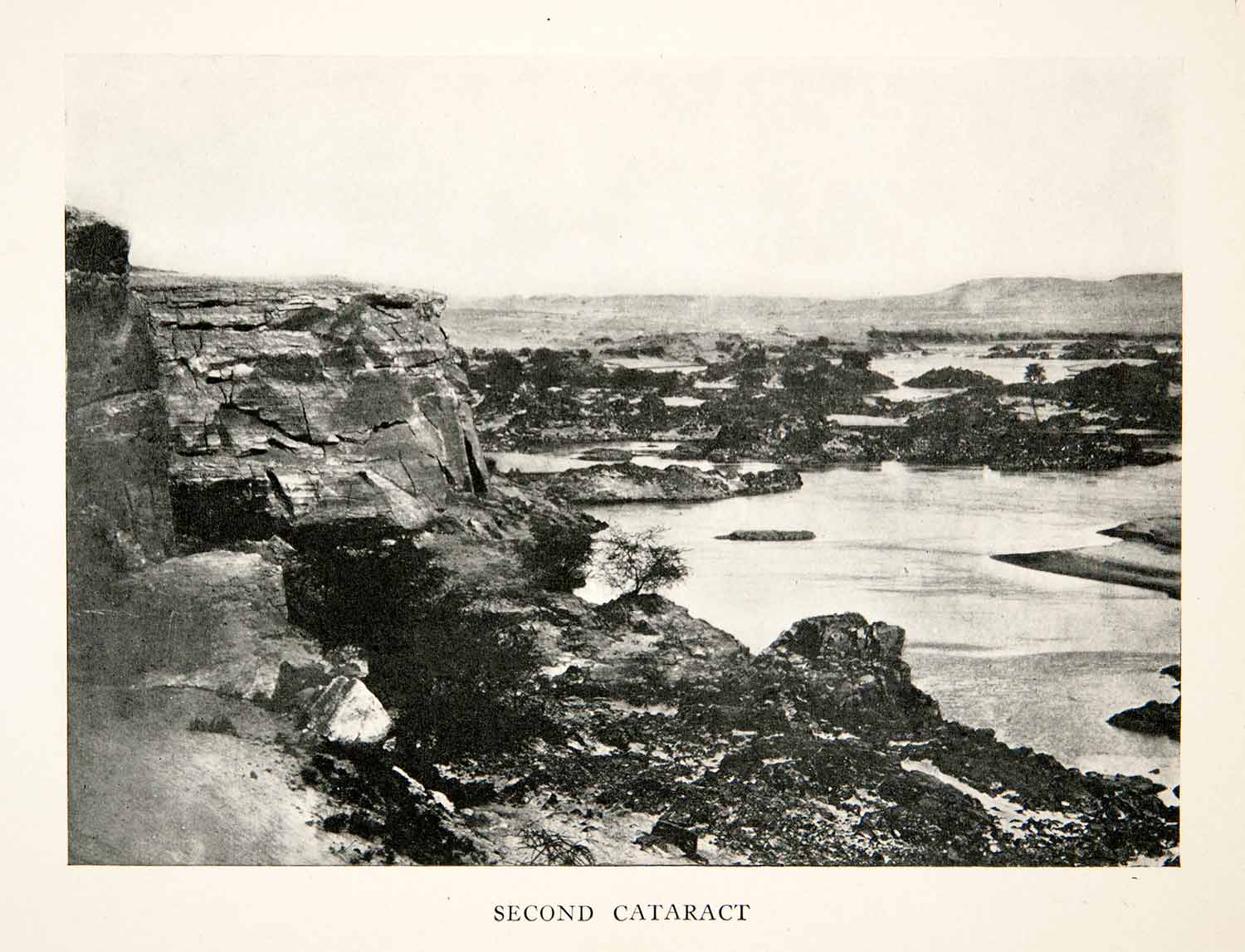 1911 Print 2nd Cataract Egypt Rock Formations Waterway Landscape Historic XGJC9